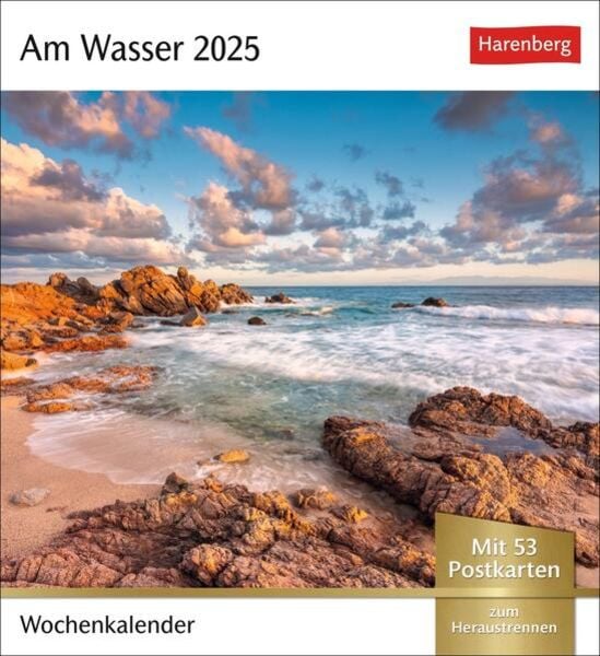 Am Wasser Postkartenkalender 2025 - Wochenkalender mit 53 Postkarten