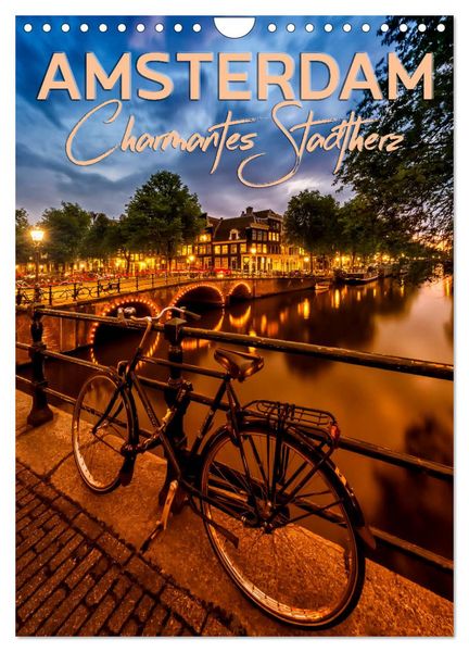 Produktbild: AMSTERDAM Charmantes Stadtherz (Wandkalender 2026 DIN A4 hoch), CALVENDO Monatskalender