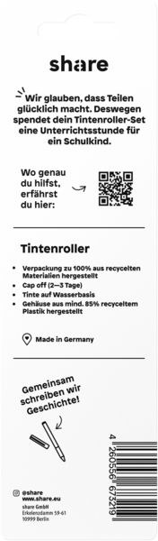 Produktbild: share Tintenroller schwarz-rot-blau 3er Set