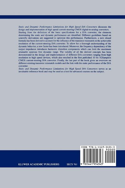 Produktbild: Static and Dynamic Performance Limitations for High Speed D/A Converters