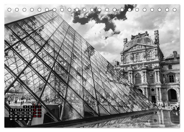 Produktbild: Paris-Impressionen in Schwarz-Wei&szlig; (Tischkalender 2027 DIN A5 quer), CALVENDO Monatskalender