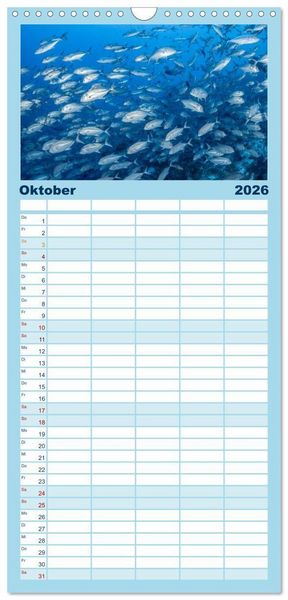 Produktbild: Familienplaner 2026 - Unterwasserwelt Christmas Island mit 5 Spalten (Wandkalender, 21 x 45 cm) CALVENDO
