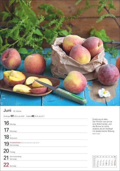 Küchenkalender Wochenplaner 2025 53 Blatt mit Zitaten und Rezepten