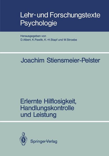 Produktbild: Erlernte Hilflosigkeit, Handlungskontrolle und Leistung