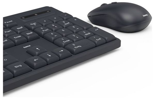 Produktbild: Hama WKM-200 Funk Tastatur, Maus-Set Deutsch, QWERTZ Schwarz