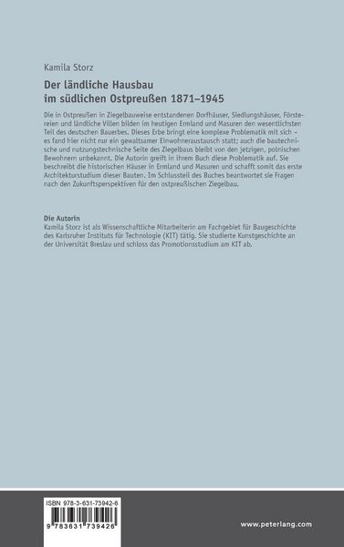 Produktbild: Der l&auml;ndliche Hausbau im s&uuml;dlichen Ostpreu&szlig;en 1871&minus;1945