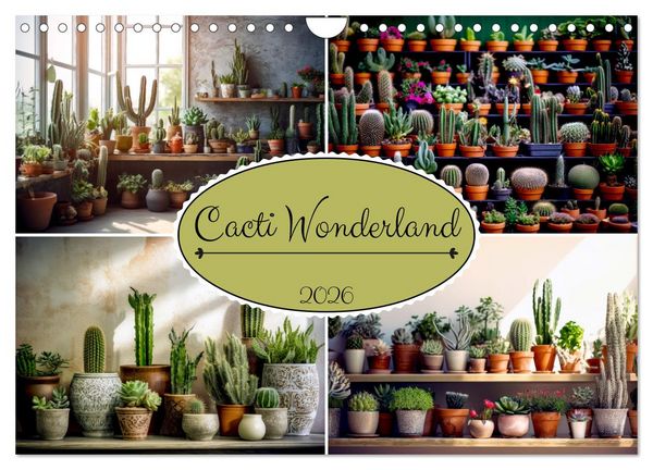 Produktbild: Cacti Wonderland (Wall Calendar 2026 DIN A4 landscape), CALVENDO 12 Month Wall Calendar