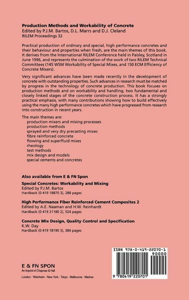 Produktbild: Production Methods and Workability of Concrete