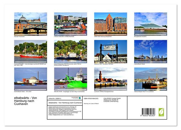 Produktbild: elbabw&auml;rts - Von Hamburg nach Cuxhaven (Wandkalender 2026 DIN A3 quer), CALVENDO Monatskalender