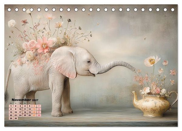 Produktbild: Ein m&auml;rchenhaftes Elefantenleben (Tischkalender 2027 DIN A5 quer), CALVENDO Monatskalender
