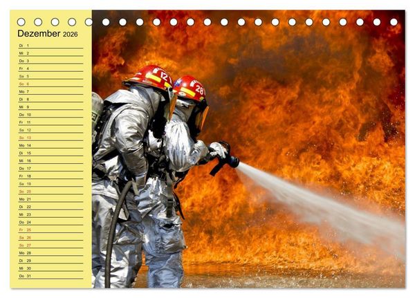 Produktbild: Die Feuerwehr. U.S. Firefighter im Einsatz (Tischkalender 2026 DIN A5 quer), CALVENDO Monatskalender