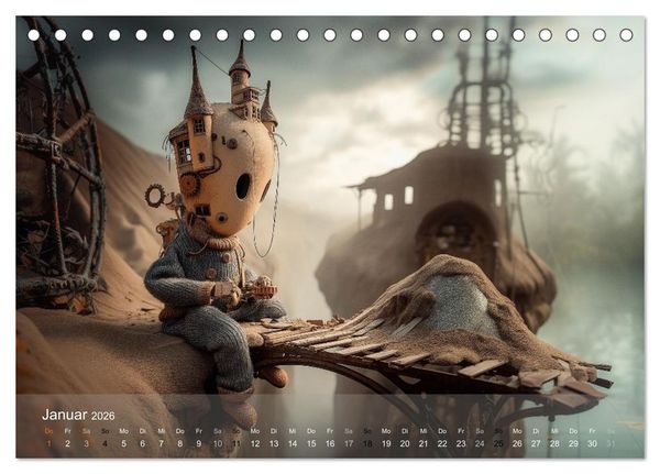Produktbild: Die Melancholie der kleinen Roboter (Tischkalender 2026 DIN A5 quer), CALVENDO Monatskalender