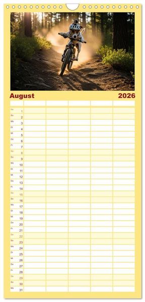 Produktbild: Familienplaner 2026 - Jack Russel Active mit 5 Spalten (Wandkalender, 21 x 45 cm) CALVENDO