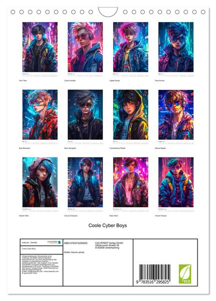 Produktbild: Coole Cyber Boys (Wandkalender 2026 DIN A4 hoch), CALVENDO Monatskalender