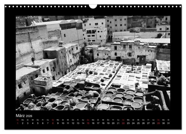 Produktbild: Marokko - Nostalgie in schwarz-weiss (Wandkalender 2026 DIN A3 quer), CALVENDO Monatskalender