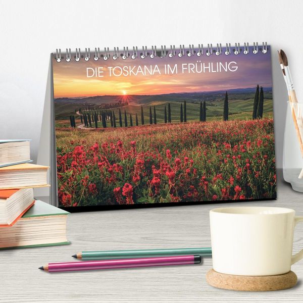 Produktbild: DIE TOSKANA IM FR&Uuml;HLING (Tischkalender 2026 DIN A5 quer), CALVENDO Monatskalender