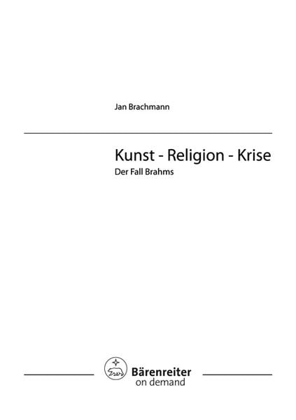 Produktbild: Kunst - Religion - Krise. Der Fall Brahms