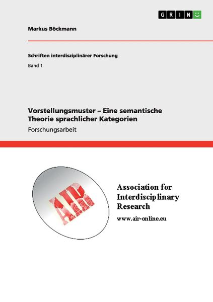 Produktbild: Vorstellungsmuster - Eine semantische Theorie sprachlicher Kategorien