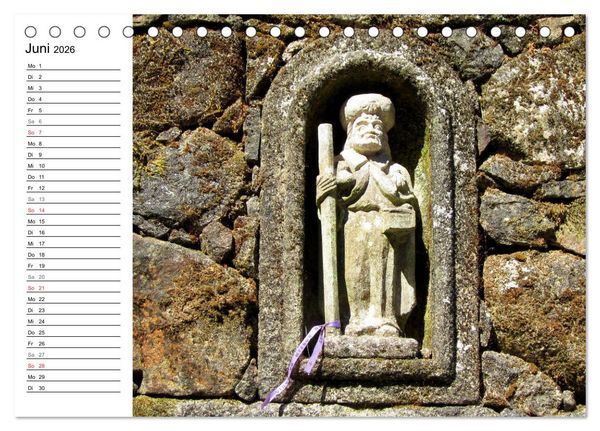Produktbild: Jakobsweg - Camino Portugues Central (Tischkalender 2026 DIN A5 quer), CALVENDO Monatskalender