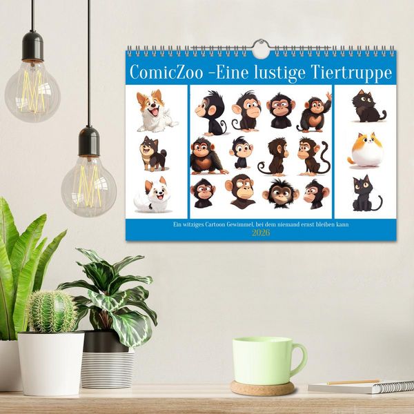 Produktbild: ComicZoo - eine lustige Tiertruppe (Wandkalender 2026 DIN A4 quer), CALVENDO Monatskalender