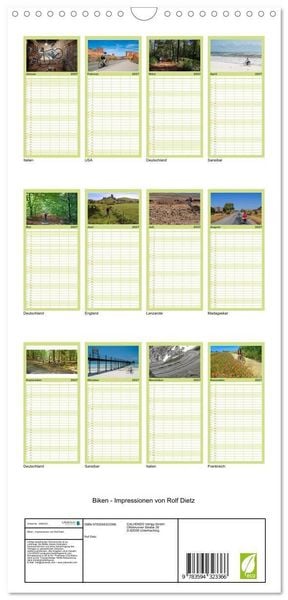 Produktbild: Familienplaner 2027 - Biken - Impressionen von Rolf Dietz mit 5 Spalten (Wandkalender, 21 x 45 cm) CALVENDO