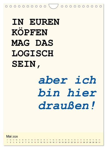 Produktbild: Spr&uuml;che-Kalender. Lustiges f&uuml;r die Familie! (Wandkalender 2026 DIN A4 hoch), CALVENDO Monatskalender