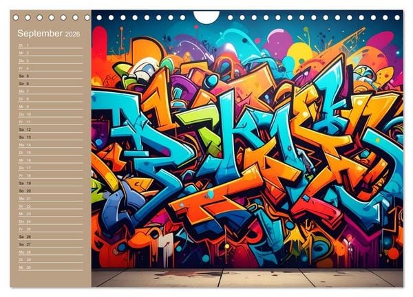 Produktbild: Graffiti im Blick &ndash; Das Jahr in Farben (Wandkalender 2026 DIN A4 quer), CALVENDO Monatskalender
