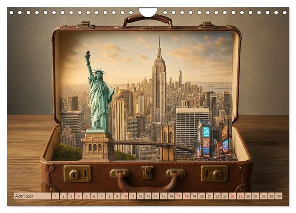 Produktbild: St&auml;dte der Welt - Metropolen verpackt in einem Koffer (Wandkalender 2027 DIN A4 quer), CALVENDO Monatskalender