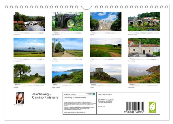 Produktbild: Jakobsweg - Camino Finisterre (Wandkalender 2026 DIN A4 quer), CALVENDO Monatskalender