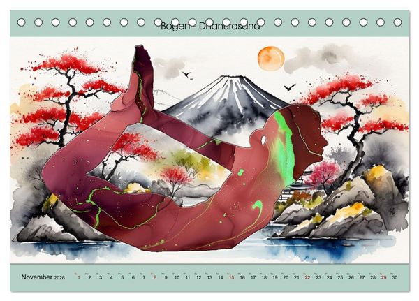 Produktbild: YOGA - Harmonie von K&ouml;rper, Geist und Seele (Tischkalender 2026 DIN A5 quer), CALVENDO Monatskalender