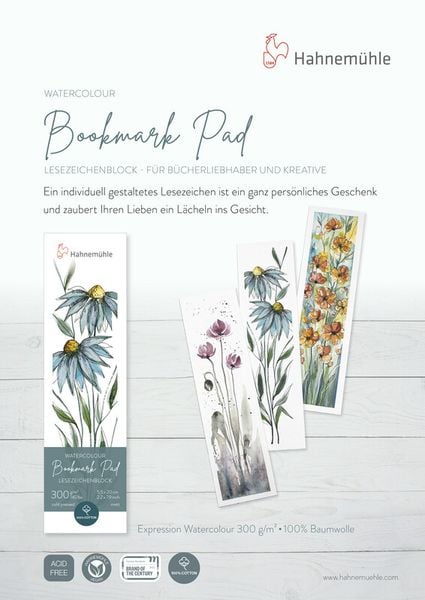Produktbild: Hahnem&uuml;hle Papier Lesezeichenblock, 5,5 x 20 cm, 300 g/m&sup2;