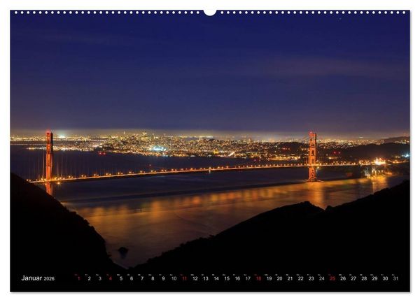 Produktbild: Golden Gate Bridge (hochwertiger Premium Wandkalender 2026 DIN A2 quer), Kunstdruck in Hochglanz