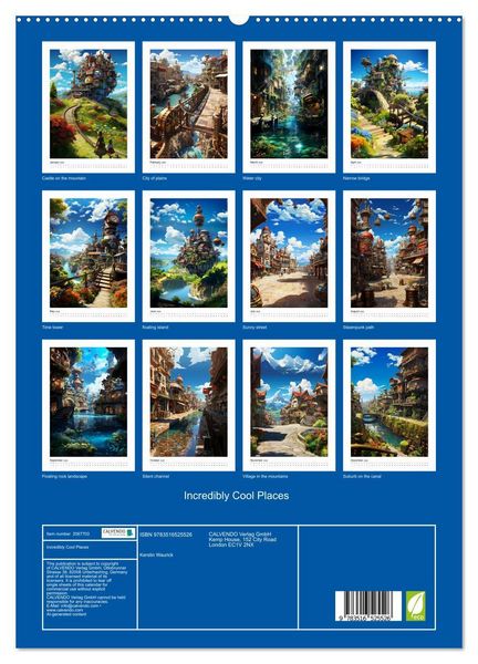 Produktbild: Incredibly Cool Places (High Quality Premium Wall Calendar 2026 DIN A2 portrait),CALVENDO 12 Month Wall Calendar