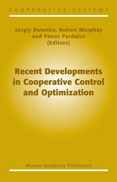 Produktbild: Recent Developments in Cooperative Control and Optimization