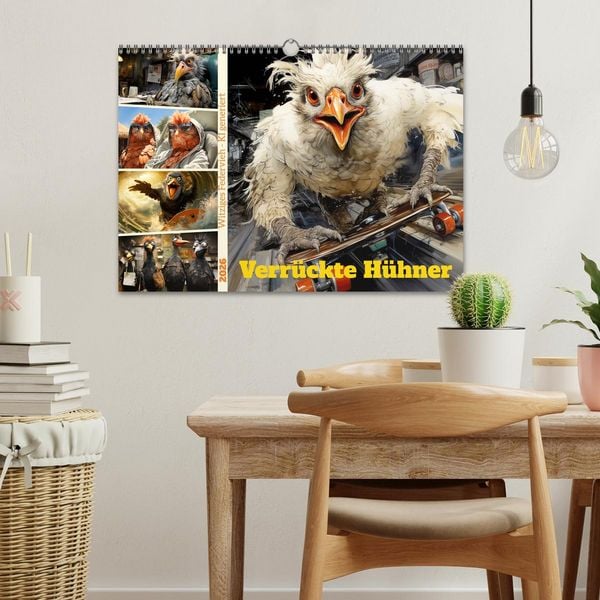 Produktbild: Verr&uuml;ckte H&uuml;hner (Wandkalender 2026 DIN A3 quer), CALVENDO Monatskalender