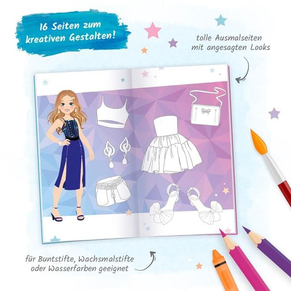 Produktbild: Tr&ouml;tsch Malbuch Stickermalbuch Fashion-Star Filmstar