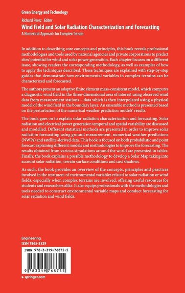 Produktbild: Wind Field and Solar Radiation Characterization and Forecasting
