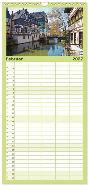 Produktbild: Familienplaner 2027 - Stra&szlig;burg &ndash; Geschichte und Flair im Herzen Europas mit 5 Spalten (Wandkalender, 21 x 45 cm) CALVENDO
