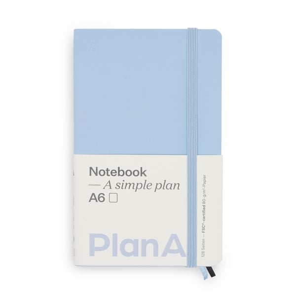 Produktbild: Notizbuch A6 Softcover French Blue Blanko, 128 Seiten