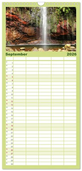 Produktbild: Familienplaner 2026 - Wildes Madeira - Inselimpressionen mit 5 Spalten (Wandkalender, 21 x 45 cm) CALVENDO