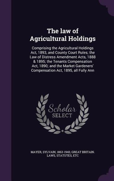 Produktbild: The law of Agricultural Holdings