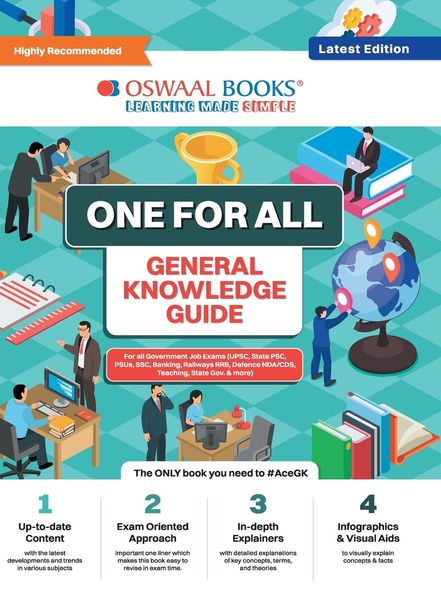 Oswaal One for all GK Guide English Medium (Latest Edition) For All Government Job Exams (UPSC, State PSC, PSUs, SSC, Ba