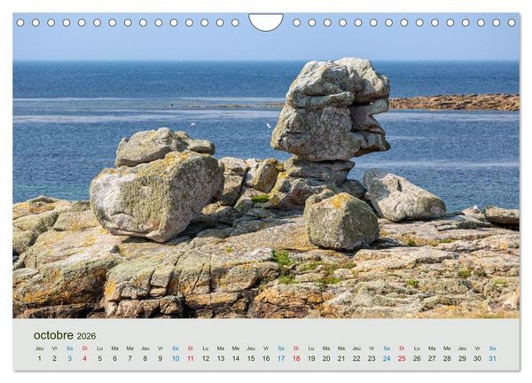 Produktbild: T&ecirc;tes de pierre sur les c&ocirc;tes de Bretagne (Calendrier mural 2026 DIN A4 vertical), CALVENDO calendrier mensuel