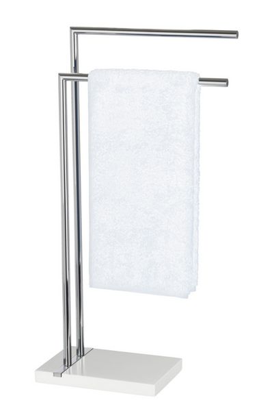 Produktbild: Handtuchst&auml;nder Mod. Noble White mit 2 Armen, aus verchromtem Stahl