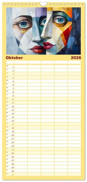 Produktbild: Familienplaner 2026 - Seelenblicke mit 5 Spalten (Wandkalender, 21 x 45 cm) CALVENDO