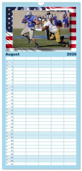 Produktbild: Familienplaner 2026 - American Football - Kickoff mit 5 Spalten (Wandkalender, 21 x 45 cm) CALVENDO