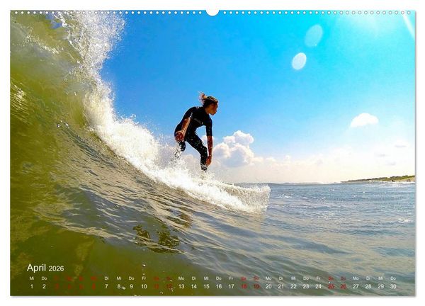 Produktbild: Surfen - die perfekte Welle (Wandkalender 2026 DIN A2 quer), CALVENDO Monatskalender