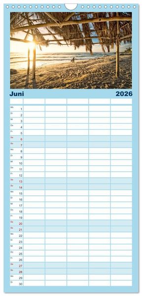 Produktbild: Familienplaner 2026 - Surfen - so cool mit 5 Spalten (Wandkalender, 21 x 45 cm) CALVENDO