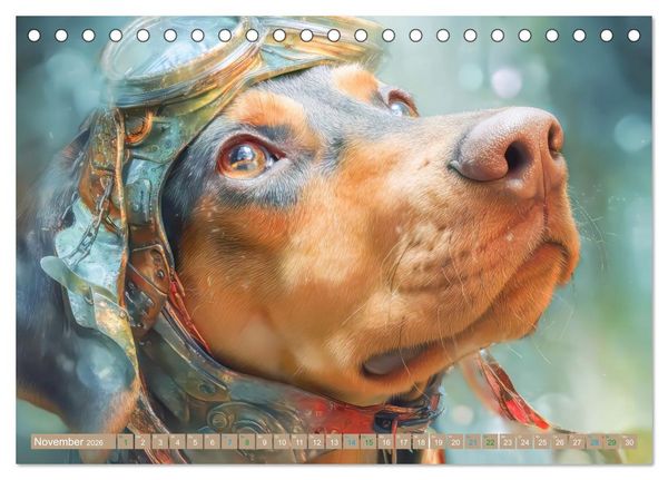 Produktbild: Punkerhunde - Witzige Illustrationen (Tischkalender 2026 DIN A5 quer), CALVENDO Monatskalender