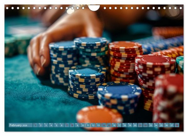 Produktbild: Texas Hold'em Poker Faces (Wall Calendar 2026 DIN A4 landscape), CALVENDO 12 Month Wall Calendar